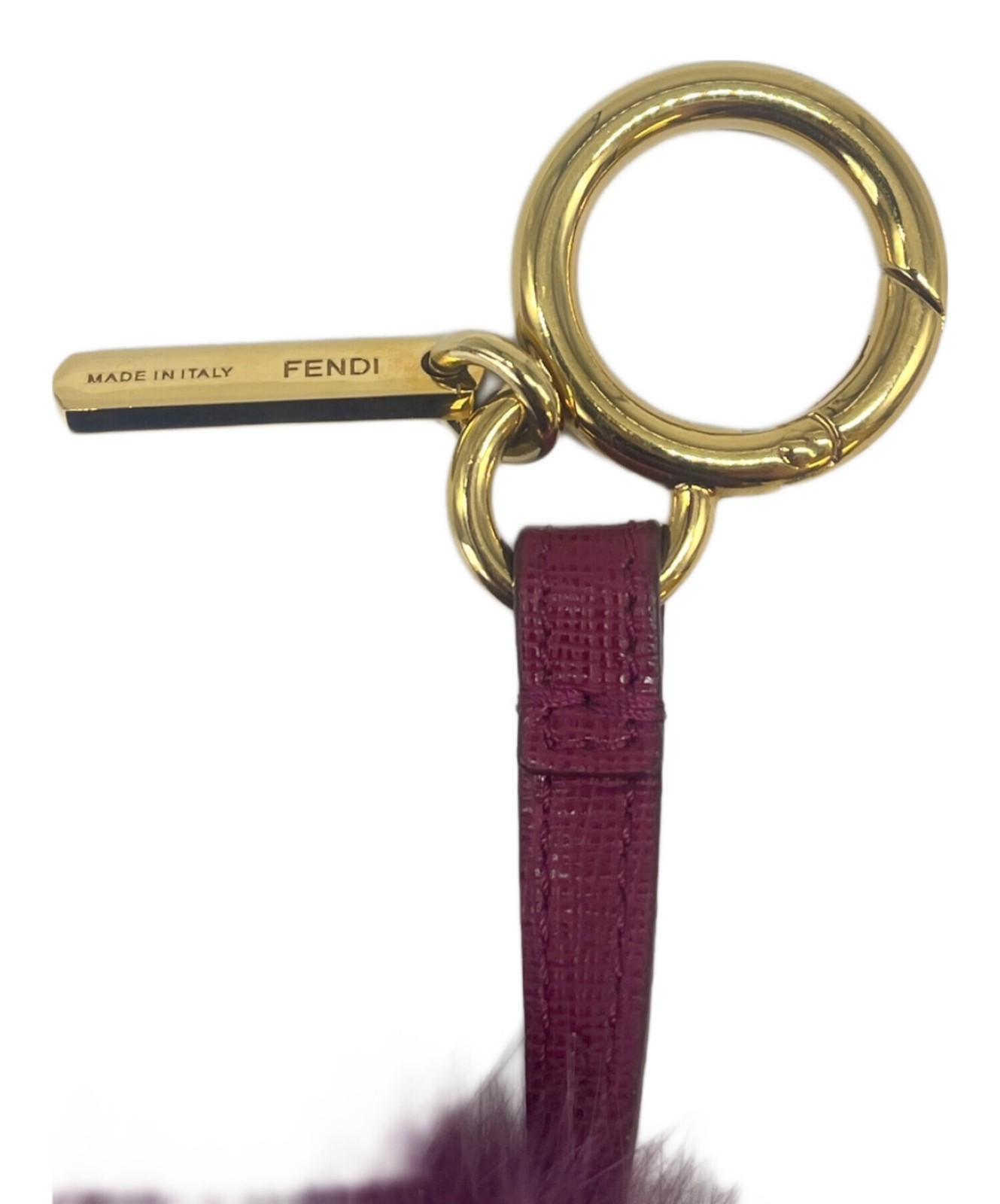FENDI Bag Charm Key Holder Strap Pom-pom Purple Authentic thumbnail 3