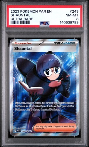 SHAUNTAL #243 FULL ART - ULTRA RARE - 2023 POKEMON PAR EN-PARADOX RIFT PSA 8