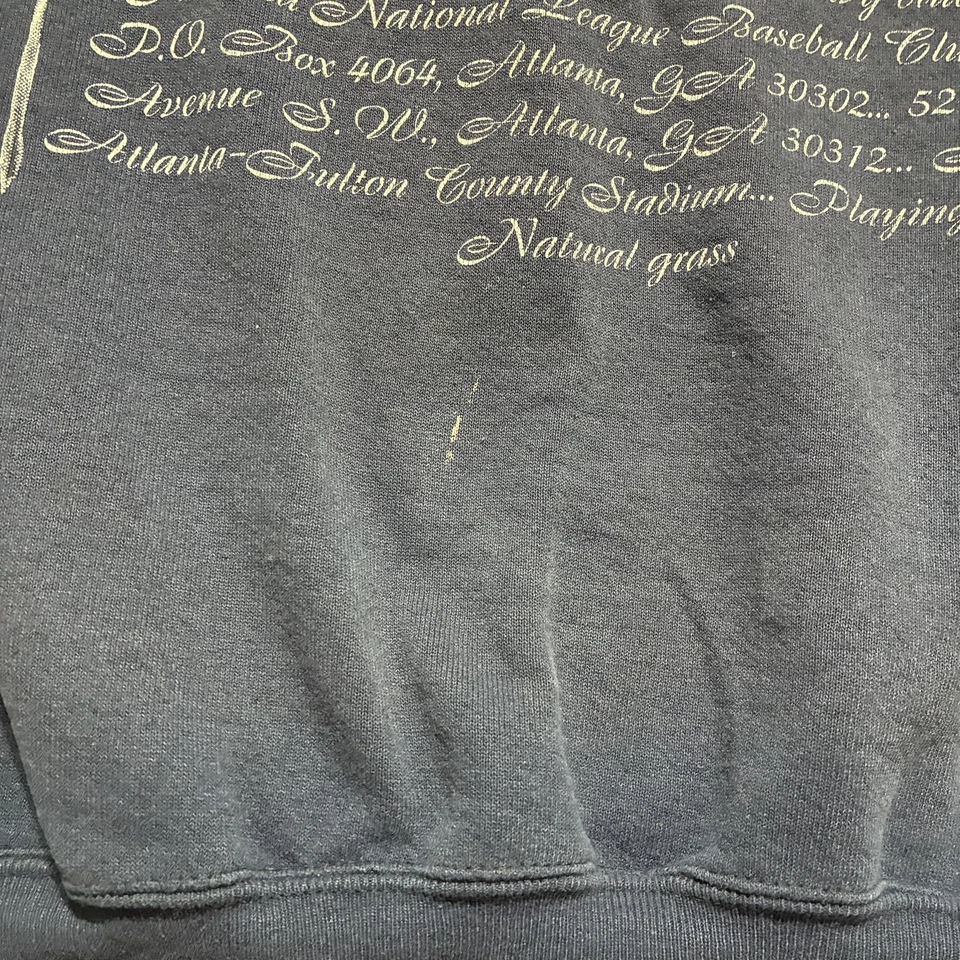 复古亚特兰大勇士队毛衣男式 XL 美国美国职棒大联盟棒球圆领 90 年代 — 第 4/4 张图片