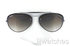New Ray-Ban Blaze Aviator Gunmetal Brown Gradient Sunglasses RB3584N 004/13 58