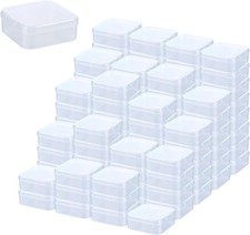 100 Pcs Clear Mini Plastic Beads Storage Containers Box Small Clear Box Mini