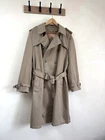 Vintage Trench Coat Overcoat Mens Beige Size M 40IN Fully Lined Career