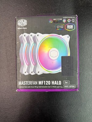 Cooler Master MasterFan MF120 Halo 3-In-1 ARGB 120mm Fans White Edition With Gen