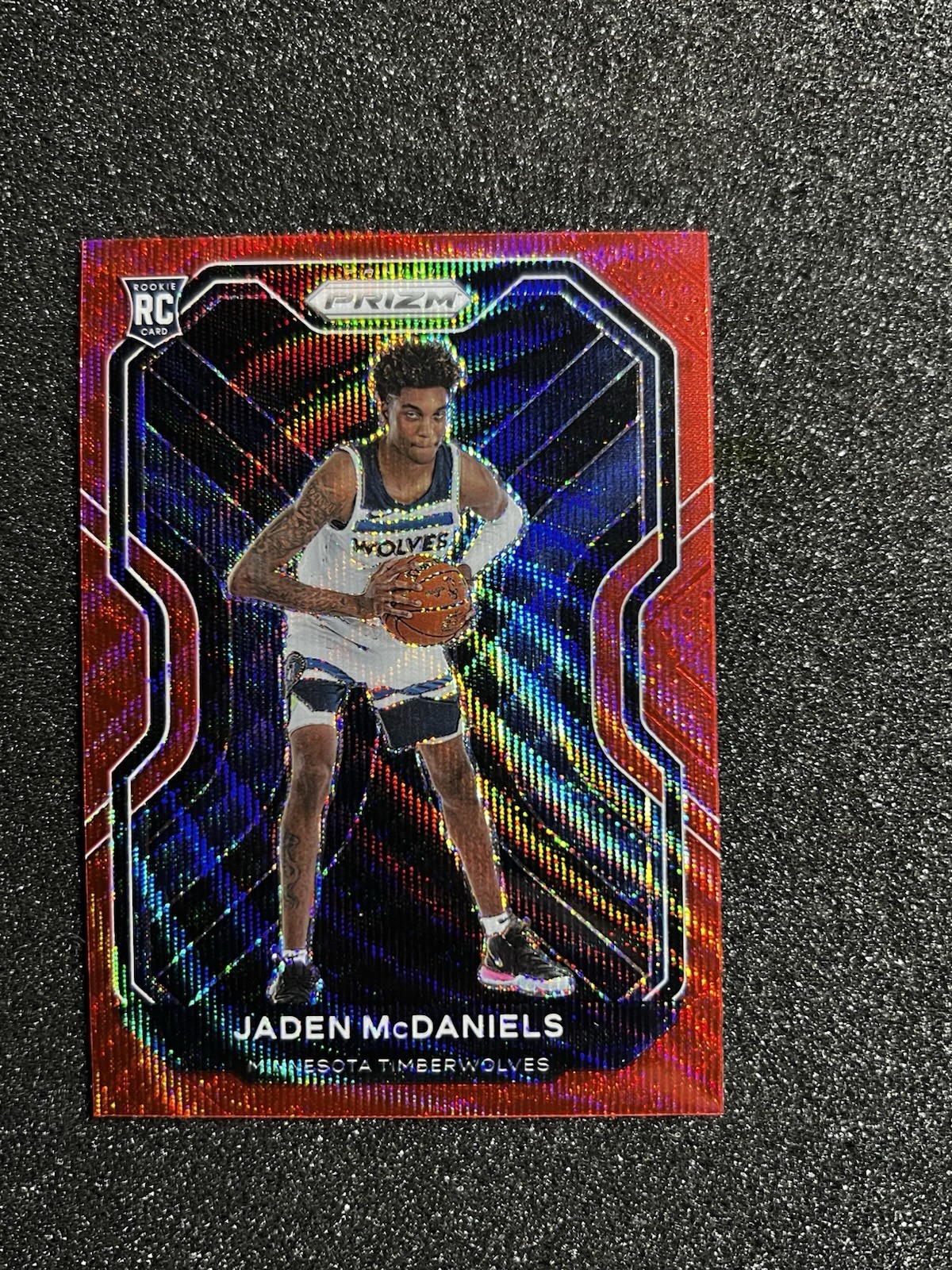 2020-21 Panini Prizm - Jaden McDaniels #277 Ruby Wave Prizm (RC)