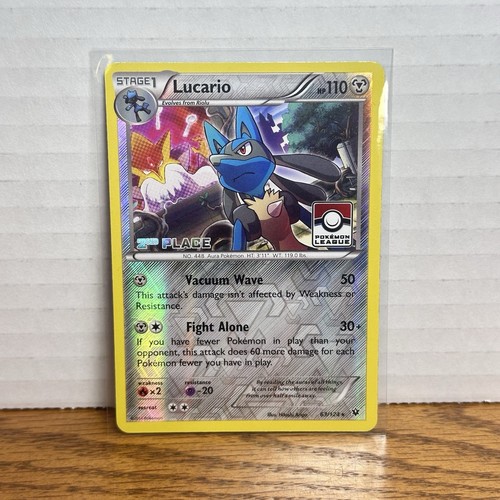 Pokemon Fates Collide Lucario 63/124 2nd Place Pokemon League Stamp NM