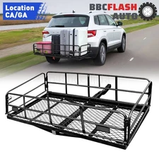 500LBS Foldable Hitch Cargo Carrier Mounted Basket Luggage Rack