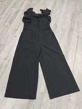 Girls Gb Black Ruffled Jumpsuite Size XL 16 NO BELT