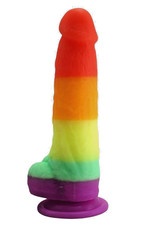 Dildo Penis Pride 20 cm Anal Rainbow Regenbogen Sex Silikon Genuss bunt groß 