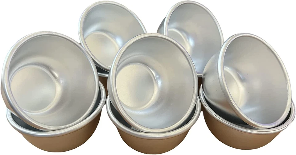 10 Pack Pudding Moulds,Mini Pudding Basins Aluminium Baking Cups Non stick 0.15L - Image 2 of 4