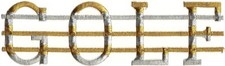 9.5" Gold Silver Golf embroidery patch