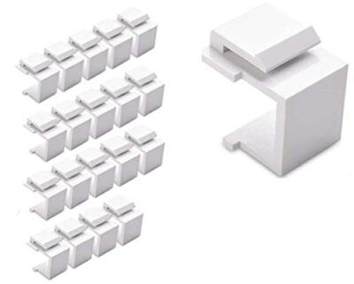 RiteAV Keystone Jack Blank White Solid 20 Pack
