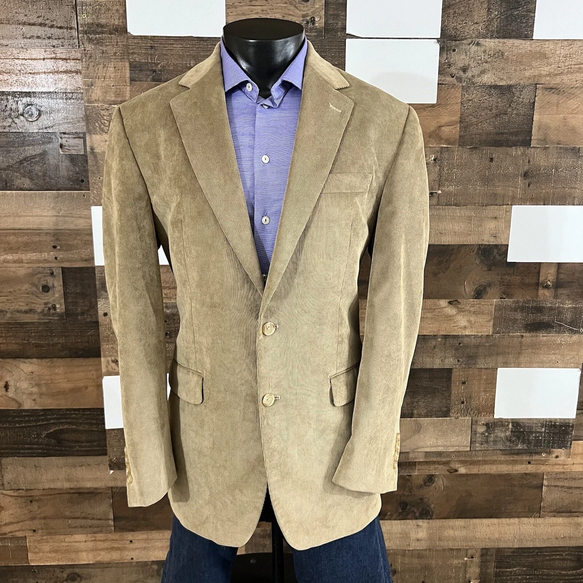 Ralph Lauren Corduroy Blazer Mens Actual Size 42Long Sport Jacket Khaki