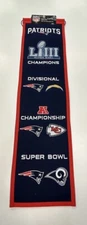 New England Patriots NFL Road To Super Bowl LIII Winning Streak Heritage Banner!