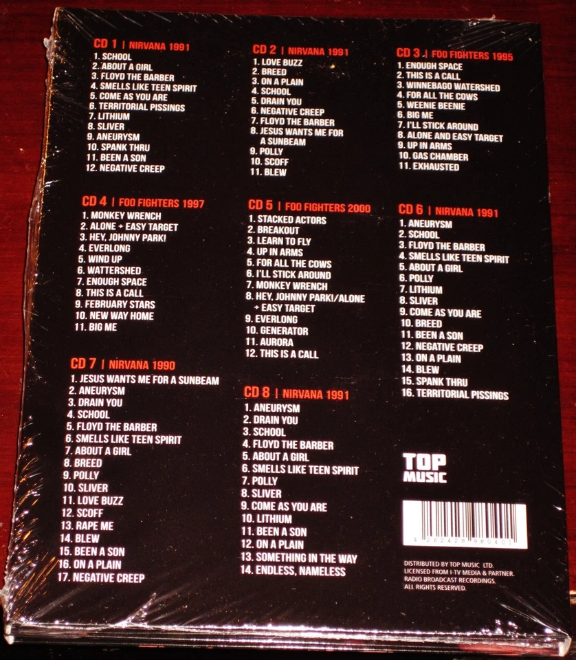 Nirvana + Foo Fighters: Mega Fan Box 8 CD Box Set 2023 Top Music TOP-80401 NEW - Image 2 of 2