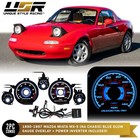 BLUE Glow Gauge Blk Overlay For 90-97 Mazda Miata MX5/MX-5 NA Instrument Cluster