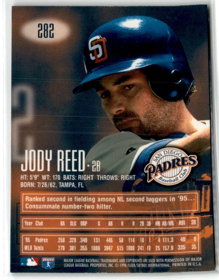 Jody Reed San Diego Padres 1996 E-Motion XL #282 - Image 2 of 2