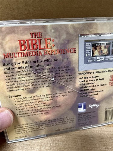 The Bible A Multimedia Experience PC CD-Rom For Win 3.1/95.98 World Library A24 - Afbeelding 6 van 9