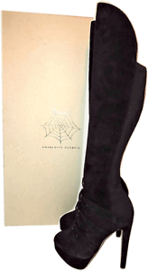Noir Genou Bottes Alda Extensible Daim Du Dessus Au Charlotte Bottines Olympia q1wHUTz