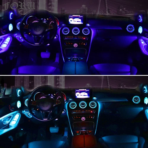 For W205 Mercedes-Benz C Class COUPE 64 Color Ambient Light AC Vent C43 C63 S - Picture 6 of 12