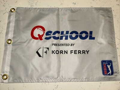 PGA TOUR KORN FERRY TOUR Q SCHOOL PIN FLAG WITH GROMMETS FREE SHIP AUTOGRAPHS