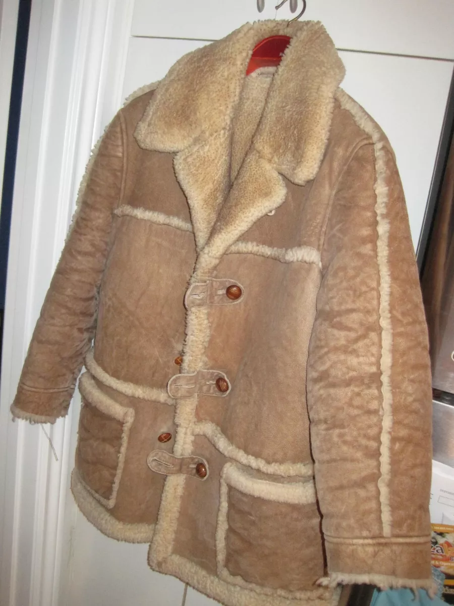 Vintage Genuine Sheepskin Shearling Winter Unisex Coat Medium Summer Sale