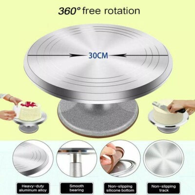 360 Drehbar Aluminium Tortenplatte Tortenständer Ø30cm Kuchenplate Kuchenständer