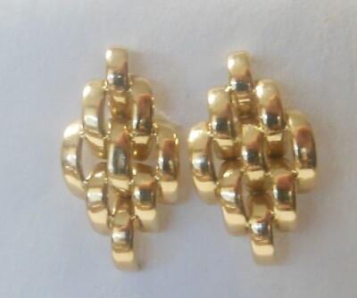 Solid 14K Yellow Gold Waterfall Panther Link 24x12mm Post Earrings Jacmel JCM