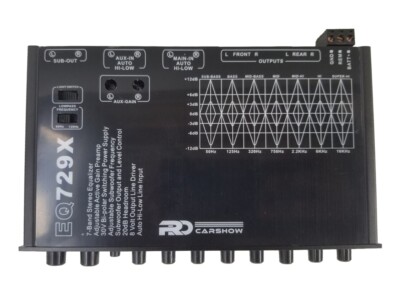 RDCARSHOW EQ729X 7Band Car Audio Equalizer 1/2 DIN 8V Line Driver
