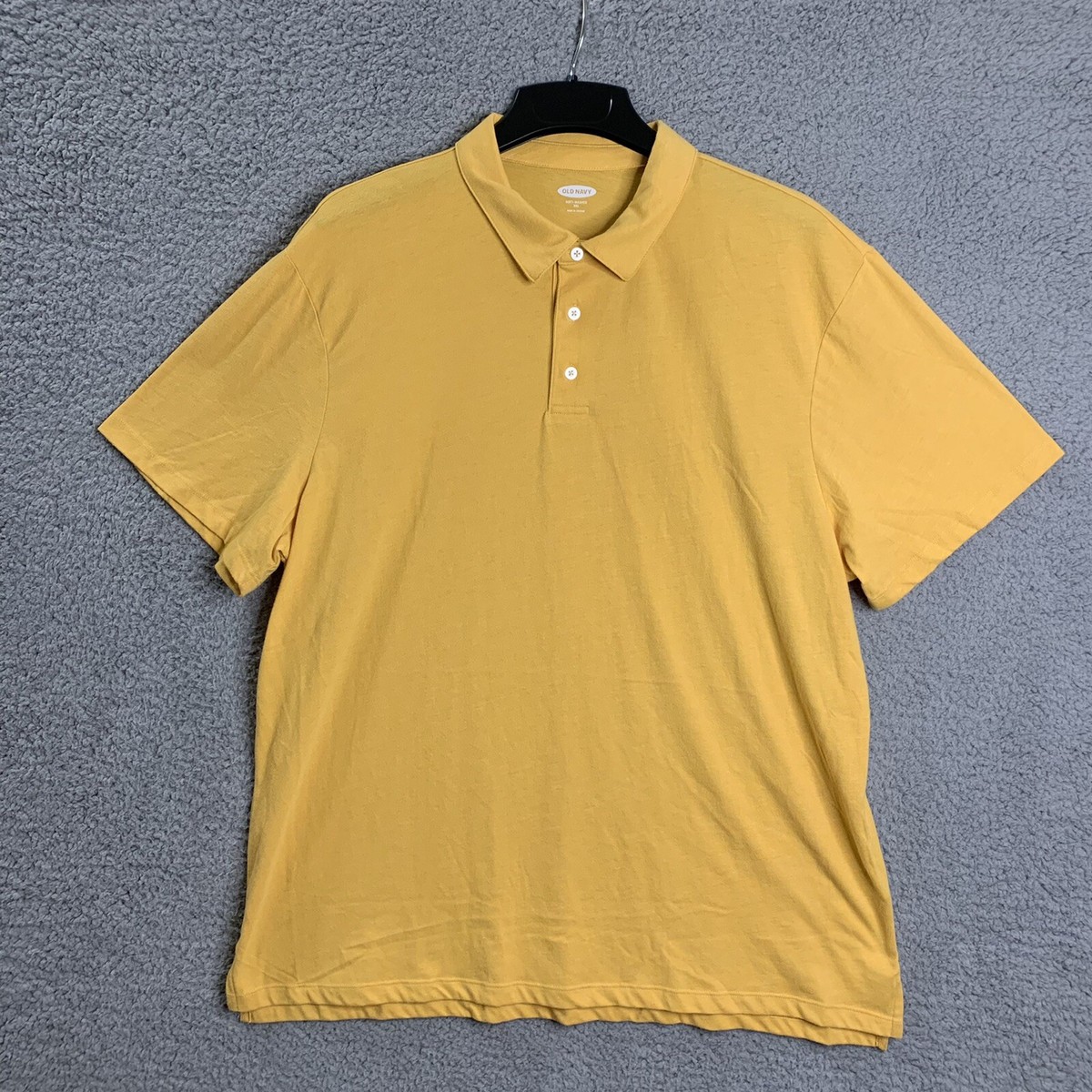 Old Navy Polo Shirt Mens XLarge Solid Yellow Short Sleeve Soft