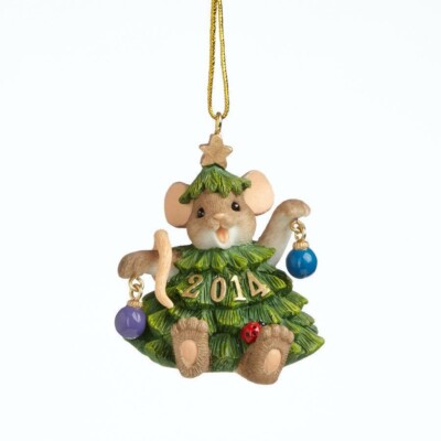 NIB Enesco Charming Tails ''BRANCHING OUT FOR THE HOLIDAY'' Ornament #4041171