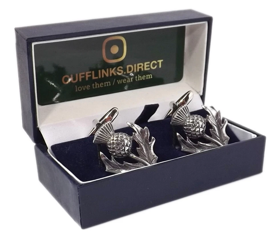 Scottish Scott Scotland Pewter Rugby Thistle Gift Cuff links By CUFFLINKS DIRECT - Image 2 of 4
