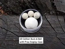 Old Rare Vintage Antique Civil War Relic 69 Caliber Buck Ball Free Display Case