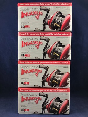 NEW! 600 Invader Right Hand Super Caster by U.S. Reel - Baitcaster - Lot of 4