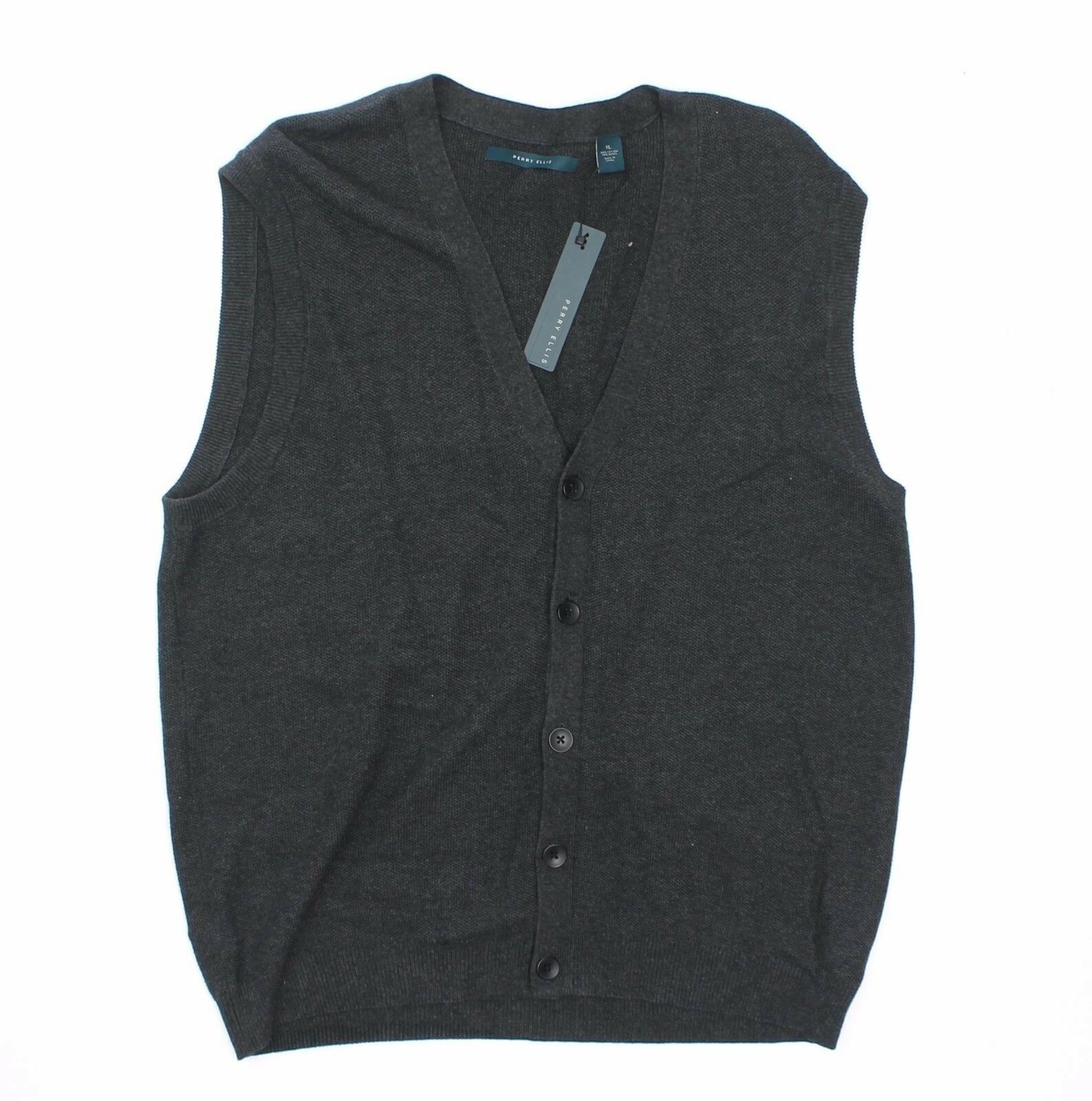 PERRY ELLIS 5 BUTTON COTTON RAYON VEST 