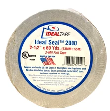 Ideal Seal 2000 2.5" x 60 yd HVAC Foil Duct Tape 181 Air Seal NEW