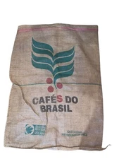Coffee Bag Jute Burlap Sack Authentic Cafe Do Brasil Brazil