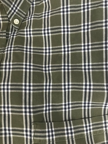 Men's Eddie Bauer Long Sleeve Green Plaid Button Front Shirt - Size XLT NWOT - Picture 3 of 7