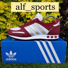 ❤ BNWB & Authentic Adidas Originals ® LA Trainer in Burgundy & White UK Size 8