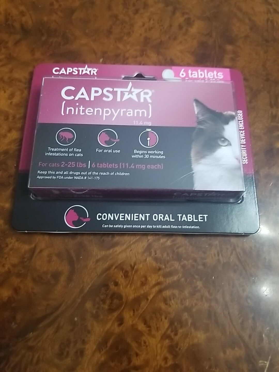 Capstar [Nitenpyram] Oral Treatment For Cats 225 lbs 6 Tablets Exp