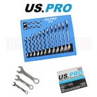 US PRO Tools 14pc Stubby Metric Combination Spanners Set 6-19mm Foam Tray 2272