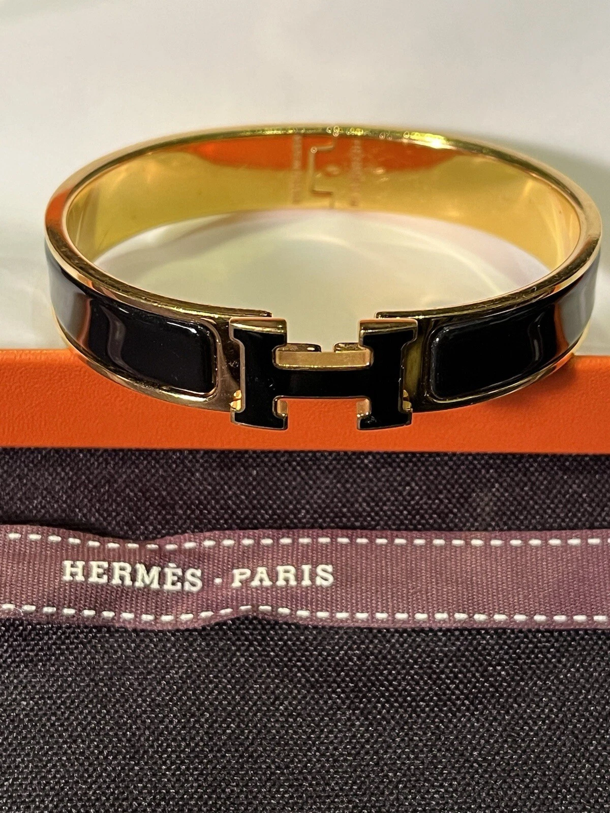 HERMÈS BRACCIALE HERMES CLIC H PLACCATO ORO MADE IN FRANCE 19cm GM MEDIUM TUTTO AUTENTICO