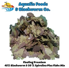 45% Blackworm & 20% Spirulina Plus Flake Mix, Made in the USA