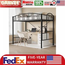 ✔️Loft Bed Twin Size Heavy Duty Metal Loft Bed Frame with Arched Guardrail Safet