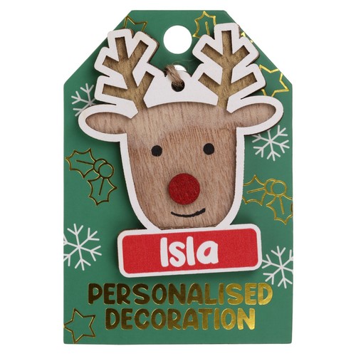 Christmas Tree Reindeer Ornaments Decorations Personalised Names - Picture 197 of 388