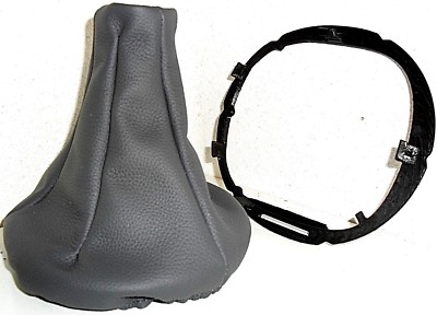 FIAT NUOVA PANDA 2003 2012 CUFFIA CAMBIO IN VERA PELLE GRIGIA - Foto 2