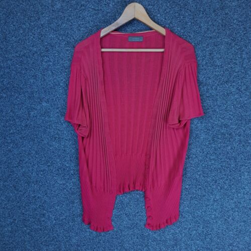 Jacqui E Womens Cardigan Size XL Pink Knit Stretch - Picture 1 of 8