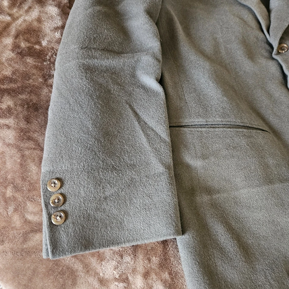 SOUTHWICK Abrigo Deportivo Blazer Chaqueta 51 L~ 100% Franela Lana Oliva De Colección ¡Comercial! Foto 4 de 4