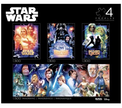 Star Wars (4in1) Puzzles 300 Pc. Movie Posters & 500 Pc. Panoramic FAST SHIP!