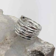 7 Band Stacker Ring 925 Sterling Silver Band  Statement Handmade Ring All size