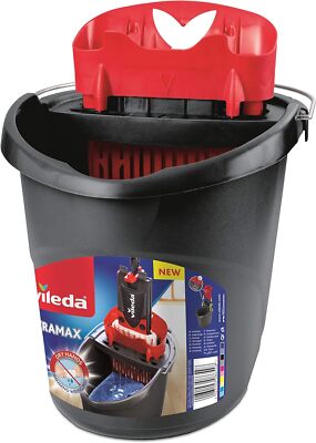 Vileda ULTRAMAX Eimer mit PowerPresse, schwarz und rot, für Vileda ULTRAMAX 10L